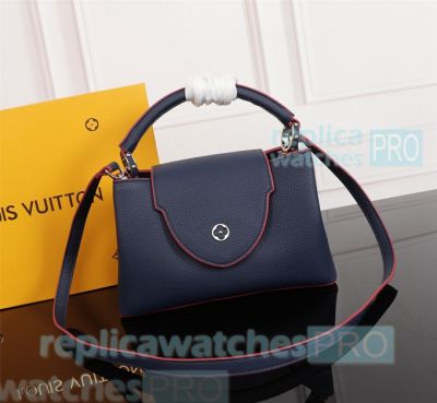 Young Girl Top Clone L---V Blue Genuine Leather Soft Shoulder Bag 